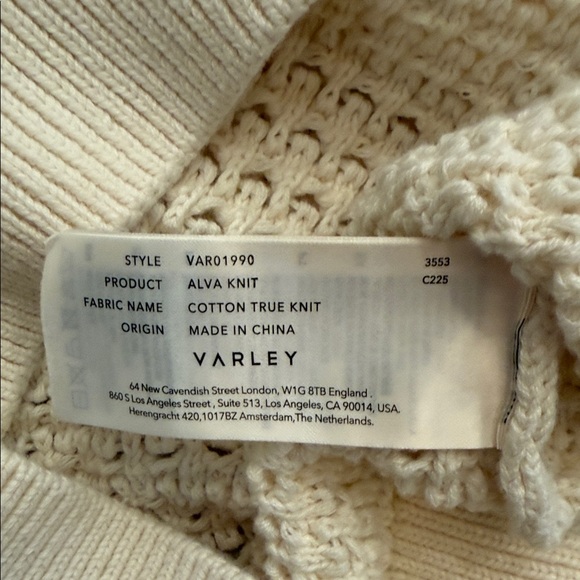 Varley Cream Knit Sweater - Picture 3 of 3